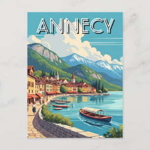 Lake Annecy France  Postcard
