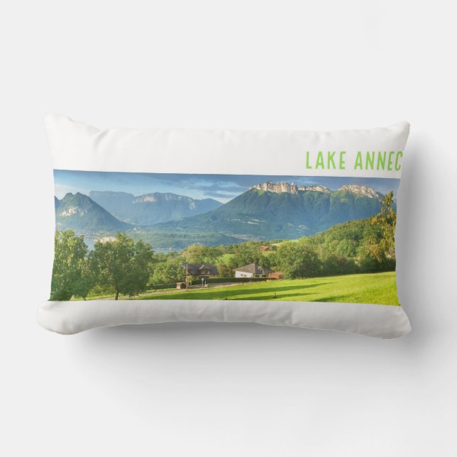Lake Annecy Lumbar Pillow 33 cm x 53 cm (Front)