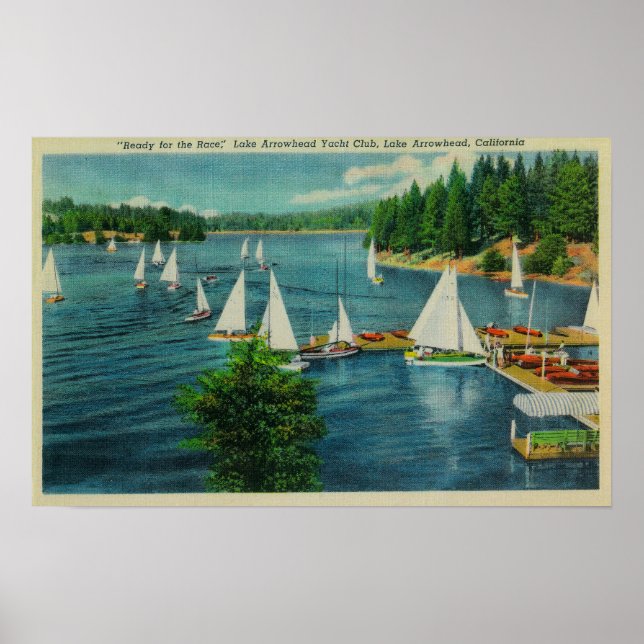 Lake Arrowhead, CA Yacht Club Racing Poster (Front)