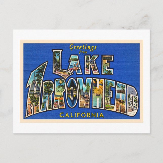Lake Arrowhead California CA Large Letter Postcard (Front)