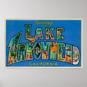 Lake Arrowhead, California - Large Letter Scenes Poster