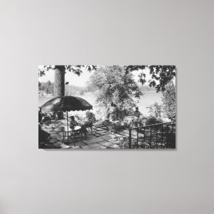 Lake Arrowhead, California Lodge View & Terrace Canvas Print