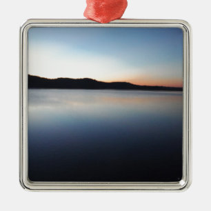 Lake Arrowhead sunset Metal Tree Decoration