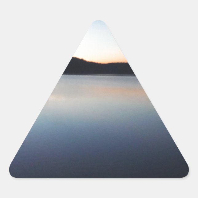 Lake Arrowhead sunset Triangle Sticker (Front)