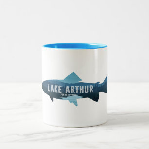 Lake Arthur Pennsylvania Fish Two-Tone Coffee Mug