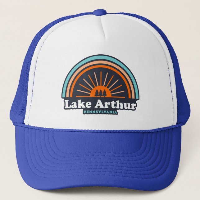 Lake Arthur Pennsylvania Rainbow Trucker Hat (Front)