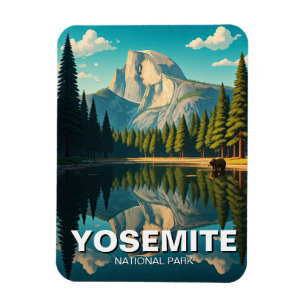 Lake at Yosemite National Park Half Dome Magnet