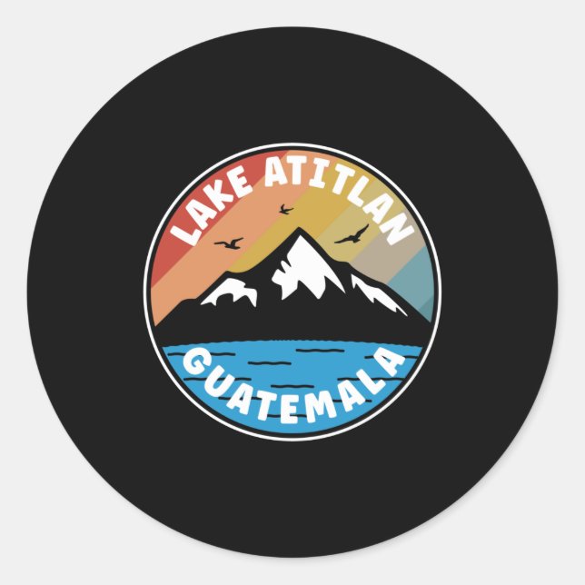 Lake Atitlan - Guatemala Vintage Classic Round Sticker (Front)