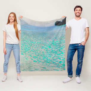 Lake Atter, Gustav Klimt Fleece Blanket