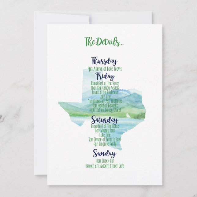 Lake Bachelorette Party Invitation (Back)