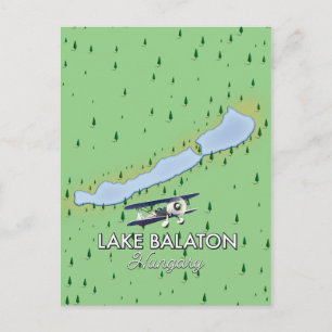 Lake Balaton Hungary map Postcard