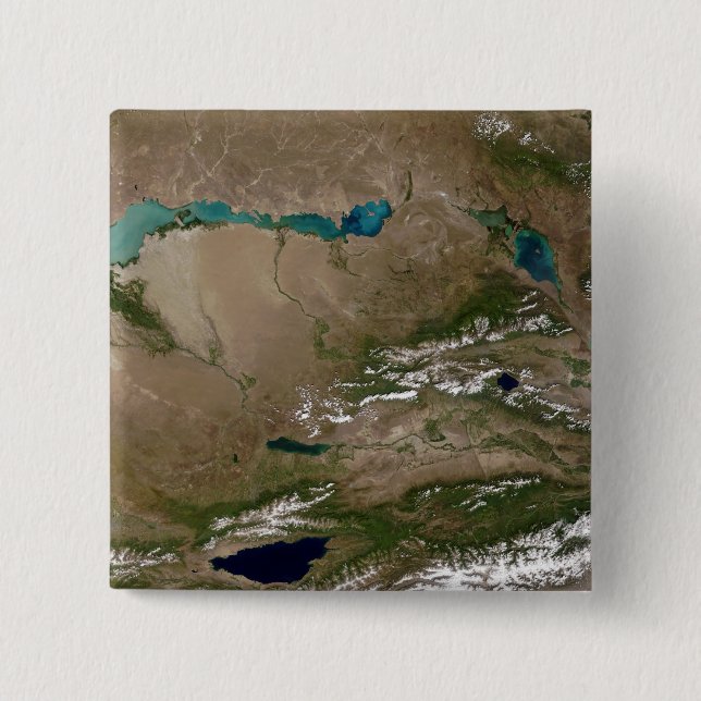 Lake Balkhash in eastern Kazakhstan 15 Cm Square Badge (Front)