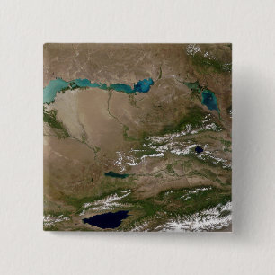 Lake Balkhash in eastern Kazakhstan 15 Cm Square Badge