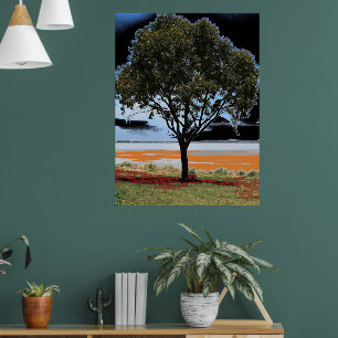 Lake Beeac Solo Tree Poster