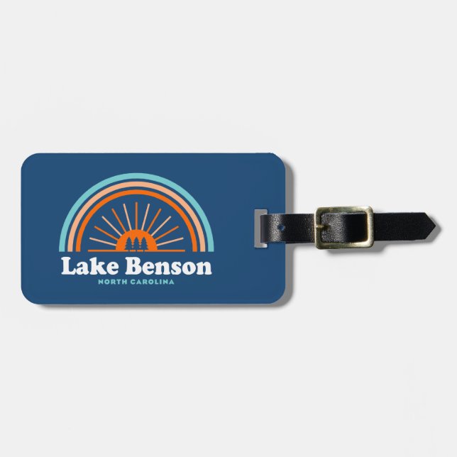Lake Benson North Carolina Rainbow Luggage Tag (Front Horizontal)