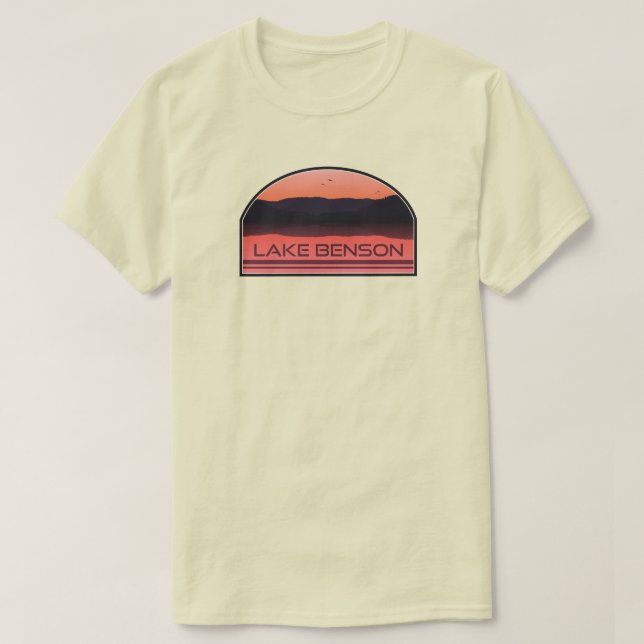 Lake Benson North Carolina Red Sunrise T-Shirt (Design Front)