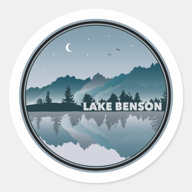 Lake Benson North Carolina Reflection Classic Round Sticker (Front)
