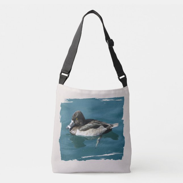 Lake Bird Black White Duck Photo Nature Wildlife Crossbody Bag (Front)