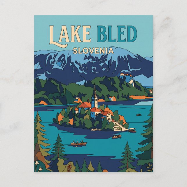 Lake Bled (Bled Island) Slovenia Postcard (Front)