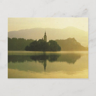 Lake Bled, former Yugoslavia, Vintage image Postcard