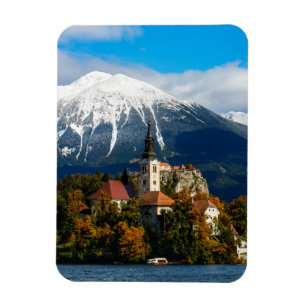 Lake Bled landscape in autumn Magnet