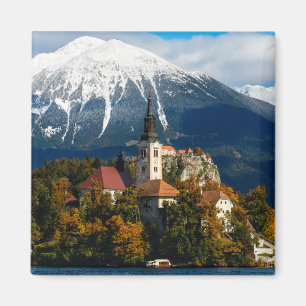 Lake Bled landscape in autumn Magnet