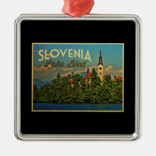 Lake Bled Slovenia Metal Tree Decoration