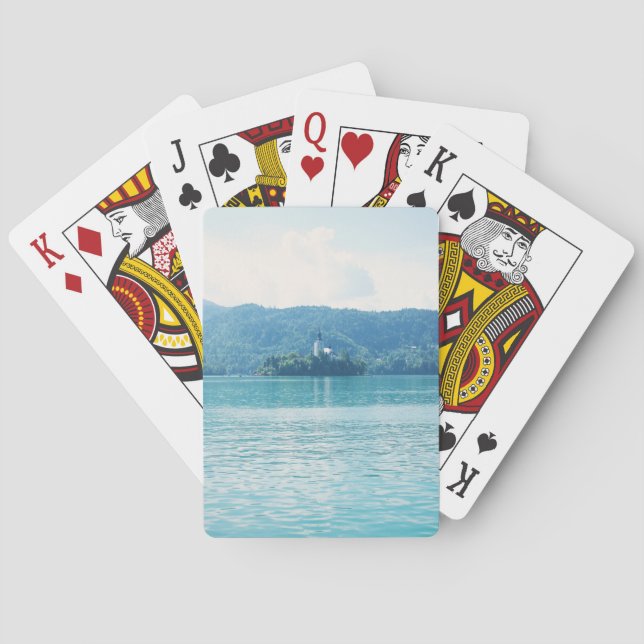 Lake Bled Slovenia Scenic Landscape Photography Playing Cards (Back)