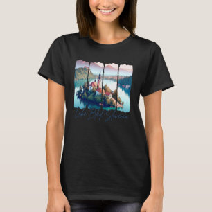 Lake Bled Slovenia Travelling Brushstroke Lake Ble T-Shirt