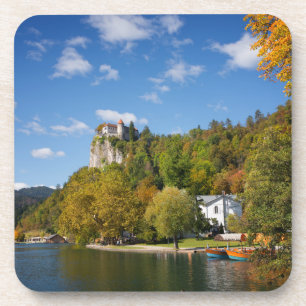 Lake Bled with trees in autumn colours in Slovenia Coaster