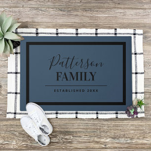 Lake Blue Family Monogram Doormat