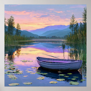 🚤 Lake Boat Nature Wall Decor Gift For Home 🌅