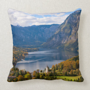 Lake Bohinj in Slovenia in autumn Cushion