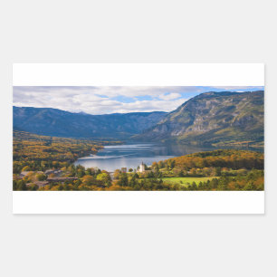 Lake Bohinj in Slovenia in autumn Rectangular Sticker