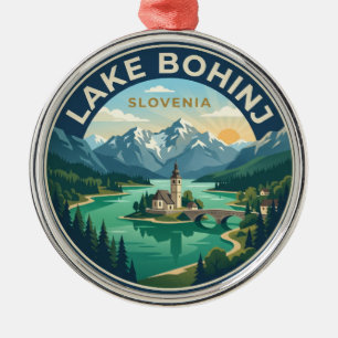 Lake Bohinj Slovenia Metal Tree Decoration