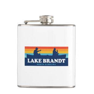 Lake Brandt North Carolina Canoe Hip Flask