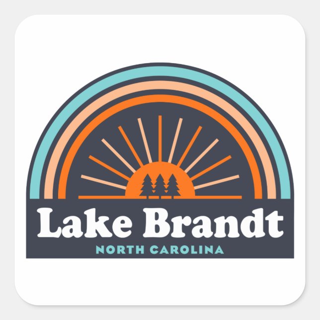 Lake Brandt North Carolina Rainbow Square Sticker (Front)