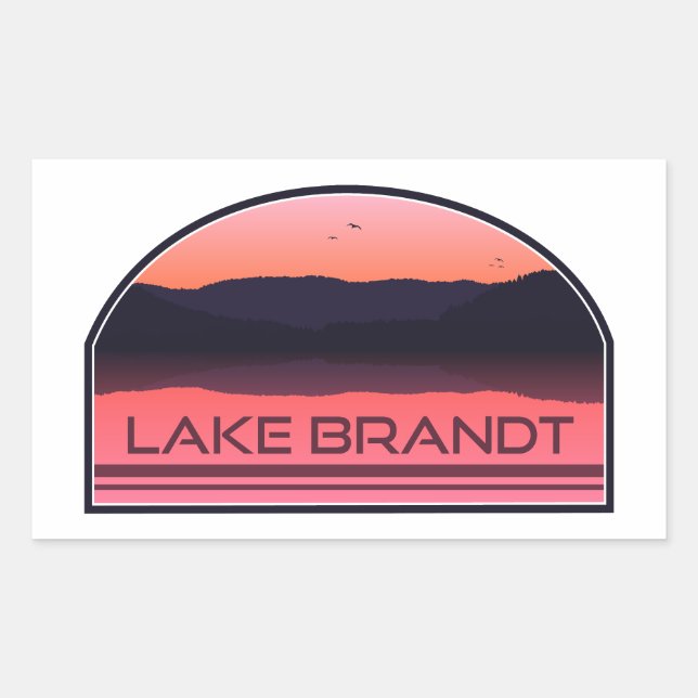 Lake Brandt North Carolina Red Sunrise Rectangular Sticker (Front)