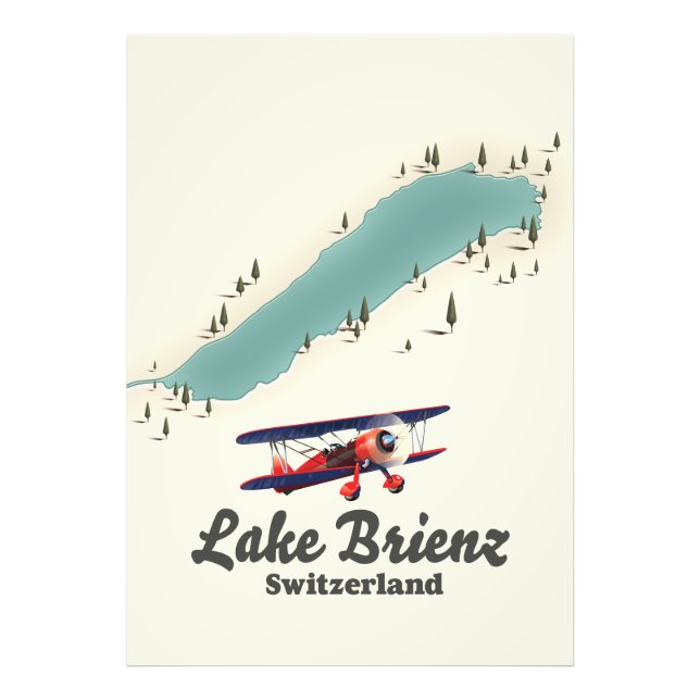 Lake Brienz Switzerland map Photo Print (Front)