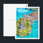 Lake Brienz Switzerland Travel Watercolor Sketch Postcard<br><div class="desc">Lake Brienz Switzerland Famous Travel Place Watercolor Sketch</div>