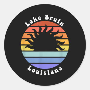 Lake Bruin Louisiana La Sunrise Vacation Souvenir  Classic Round Sticker