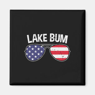 Lake Bum Lake Life Boating Fishing Camping Campfir Magnet
