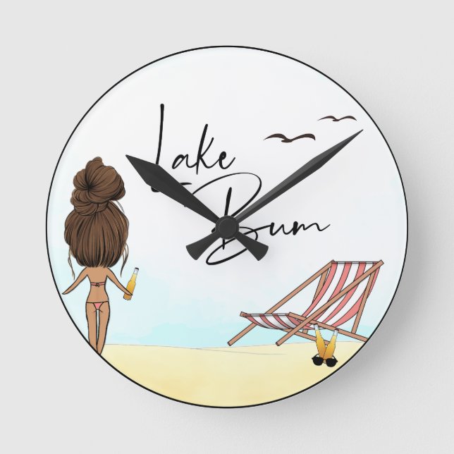 Lake Bum Round Clock (Front)