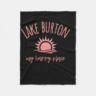 Lake Burton Ga My Happy Place Boating Fishing Camp Fleece Blanket