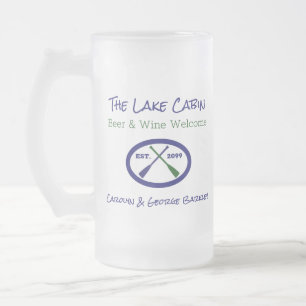 Lake Cabin Cottage House Pint Beer Frosted Glass Beer Mug