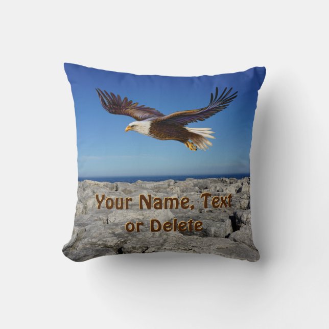 Lake Cabin Decor or Living Room Eagle Pillow (Front)