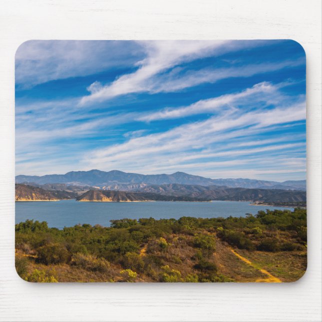 Lake Cachuma Mouse Pad | Scenic California View (Front)