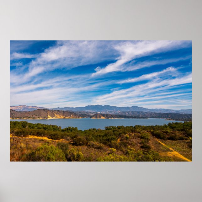 Lake Cachuma Panorama Santa Ynez Mountain Photo Poster (Front)
