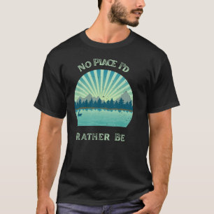 Lake Canoe Sunrise Rather Be Tee Camping Outdoor