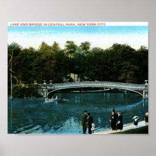 Lake, Central Park, New York City Vintage Poster